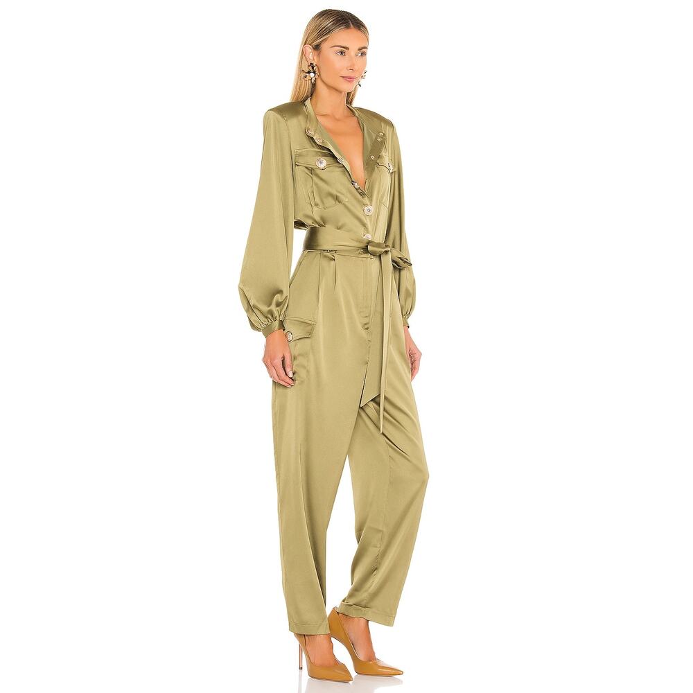 Bronx and Banco Gigi Coffee Jumpsuit Long Sleeve Party Evening Statement L - Picture 3 of 16